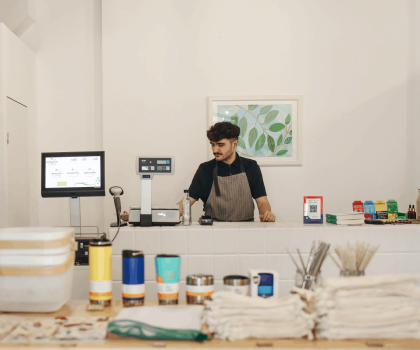 cashier with stand